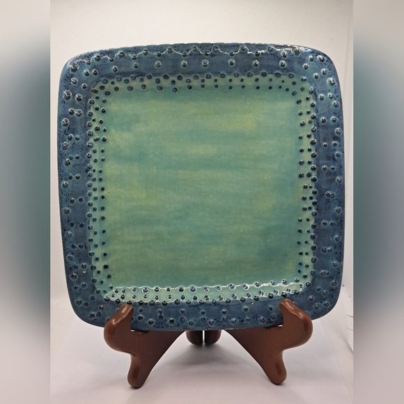 Medium Square Serving Dish in Aqua Mist - Picture 1 of 3